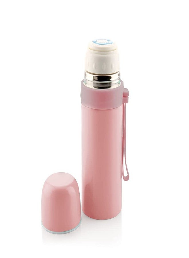 مارو ترمس مارو المعزول المصنوع من الفولاذ المقاوم للصدأ | ترمس معزول بجدار مزدوج لحفظ المشروبات الساخنة والباردة | زجاجة ماء ساخن للمكتب (350 مل، وردي فاتح) - Image 1